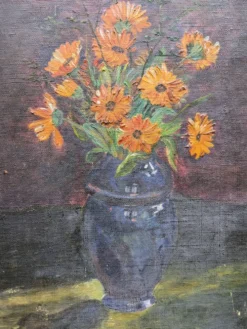 Paire de tableaux natures mortes, huiles sur toile, 1923