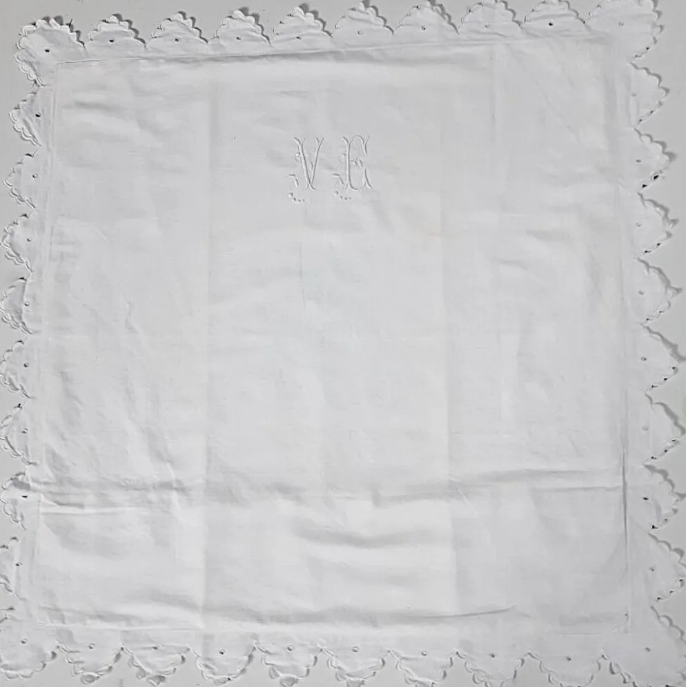 paire de taies d'oreiller monogrammées VE