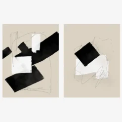 Paire de tirages giclée, ensemble d'art mural abstrait de deux, 50x70cm