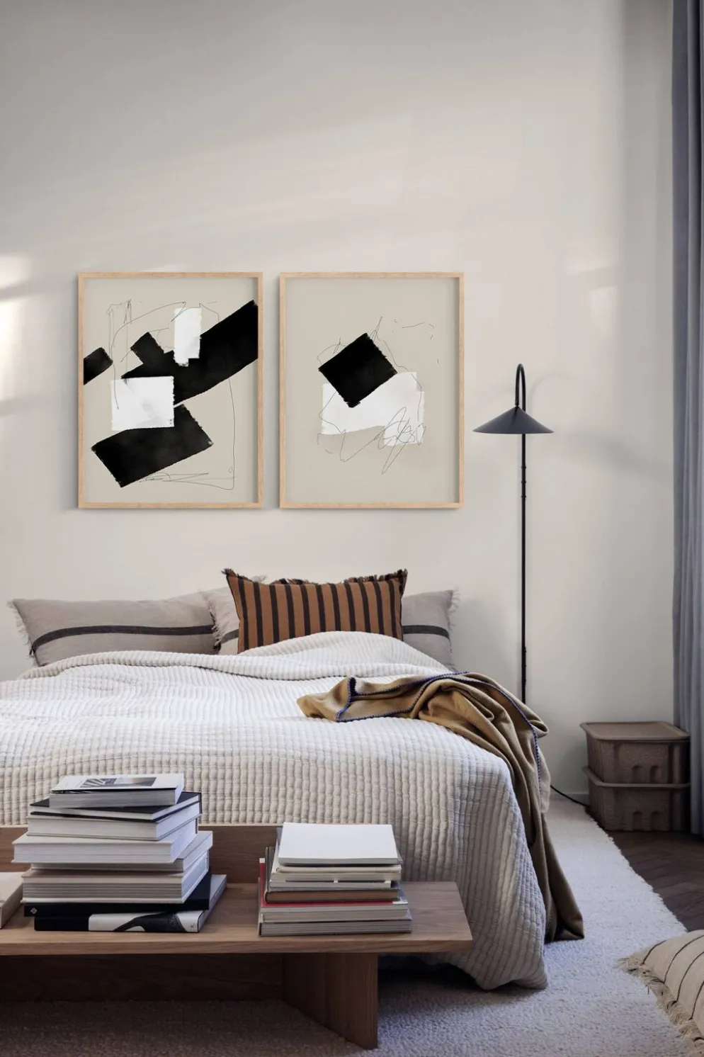 Paire de tirages giclée, ensemble d'art mural abstrait de deux, 50x70cm