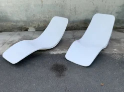Paire de transats bains de soleil Eurolax R1 par Charles Zublena