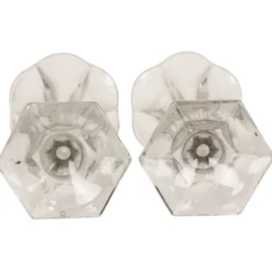 Paire de vases 'Américain' Luxval en cristal clair de Val Saint Lambert, 23 cm