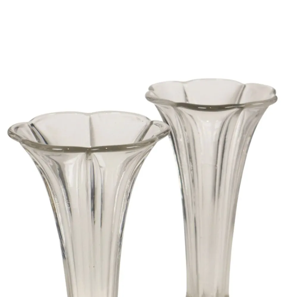 Paire de vases 'Américain' Luxval en cristal clair de Val Saint Lambert, 23 cm