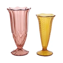 Paire de vases en verre coloré de la période Art Déco