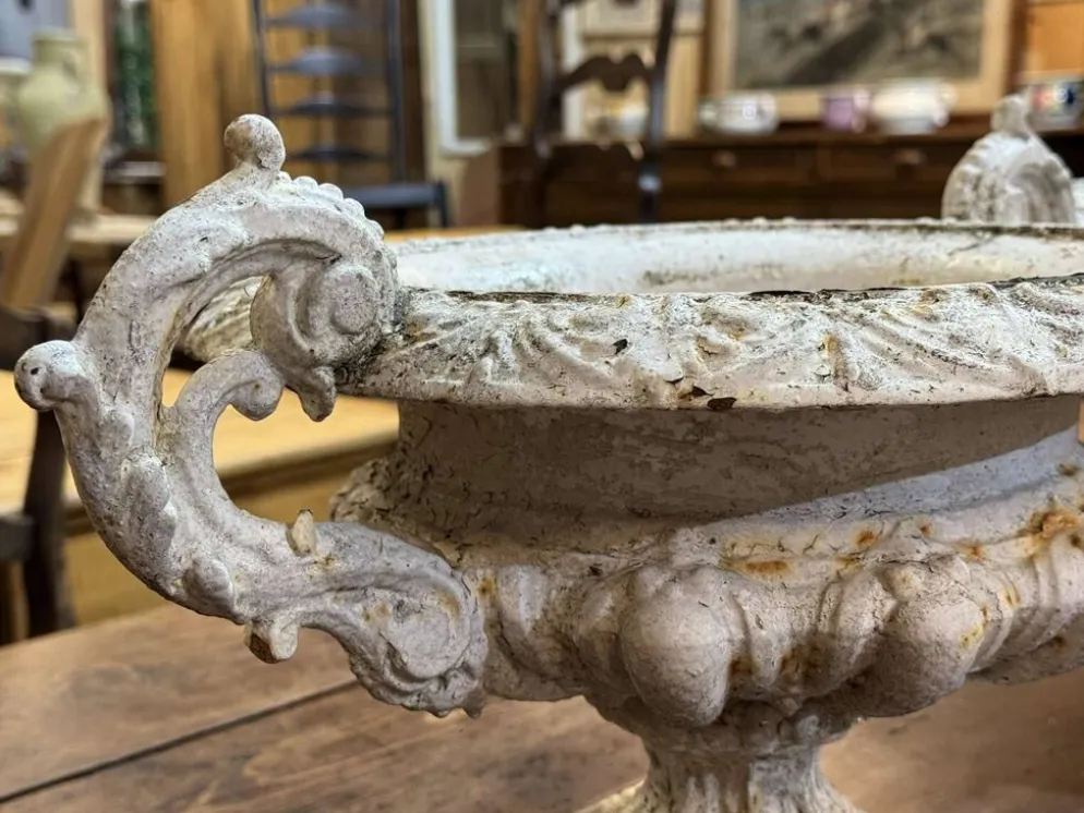 Paire de vases médicis en fonte XIXème