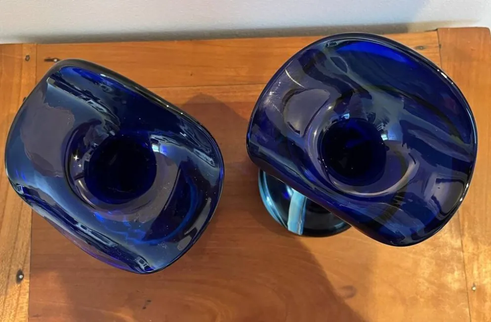Paire de vases vintage en verre de Murano par Marta Marzotto