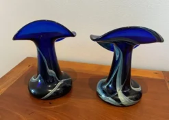 Paire de vases vintage en verre de Murano par Marta Marzotto