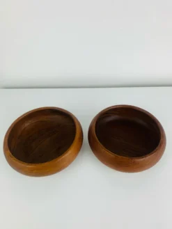 Paire de vide poches scandinaves en teck, années 60