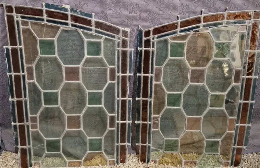 Paire de vitraux