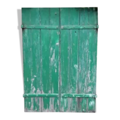 Paire de volets H125xL87cm anciens en sapin peint