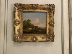 Paire d’huiles sur panneau scènes champêtres Balthazar Paul Ommeganck