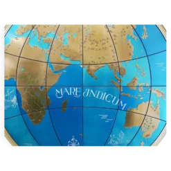 Paire impressionnante de deux globes muraux modernes géants carte du monde, diamètre 95 pouces, années 1950