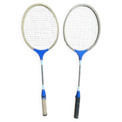 Paire Raquette Ancienne Badminton Bois Vintage