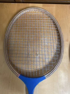 Paire Raquette Ancienne Badminton Bois Vintage