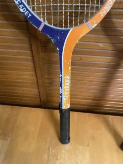Paire raquette tennis ancienne courrier cadet junior bois sport vintag