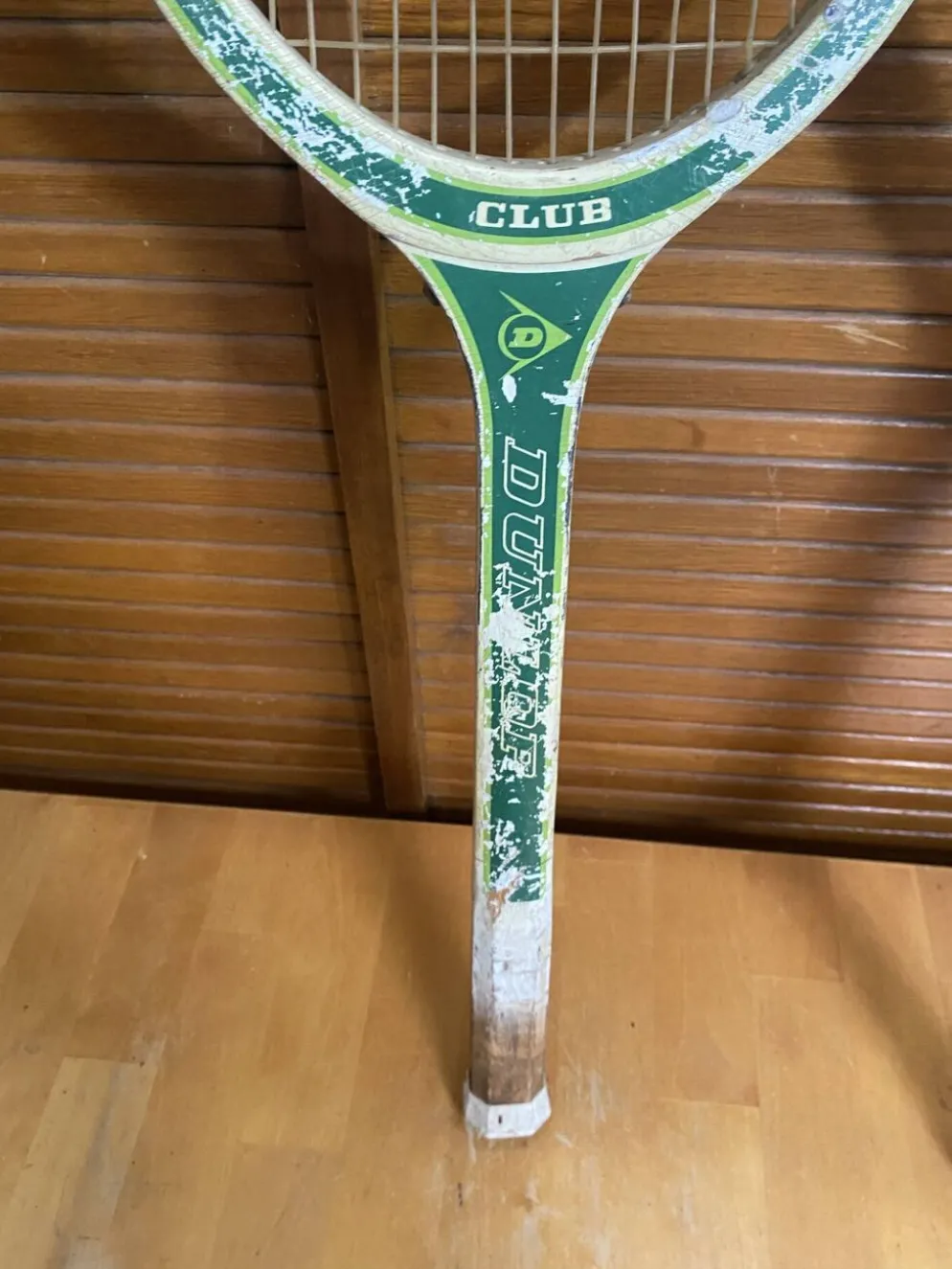Paire raquette tennis ancienne dunlop club bois + housse sport vintage