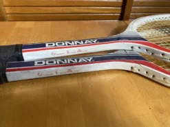 Paire Raquette Tennis Ancienne DONNAY GLM 680 Bois + Housse MARCO Vint