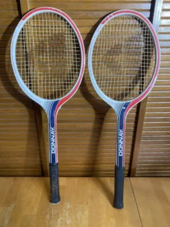Paire Raquette Tennis Ancienne DONNAY GLM 680 Bois + Housse MARCO Vint