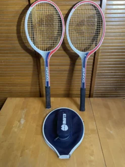 Paire Raquette Tennis Ancienne DONNAY GLM 680 Bois + Housse MARCO Vint