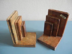 paire serre livres albâtre déco vintage alabaster bookends