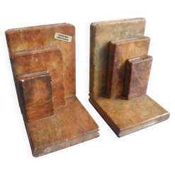 paire serre livres albâtre déco vintage alabaster bookends