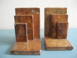 paire serre livres albâtre déco vintage alabaster bookends