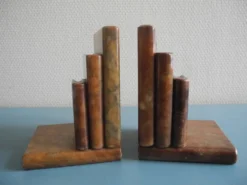 paire serre livres albâtre déco vintage alabaster bookends