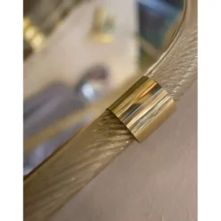 Pair of Gold Leaf Murano Glass Wall Mirrors, Italian “Torciglione” Design