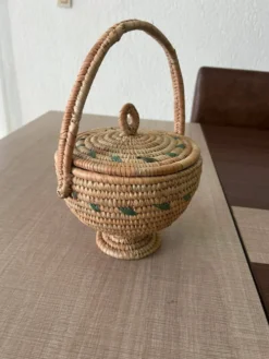 Panier Africain Tissé à la Main – Artisanat Fulani (Peul/Fulbe) du Cameroun