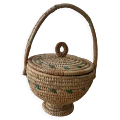 Panier Africain Tissé à la Main – Artisanat Fulani (Peul/Fulbe) du Cameroun