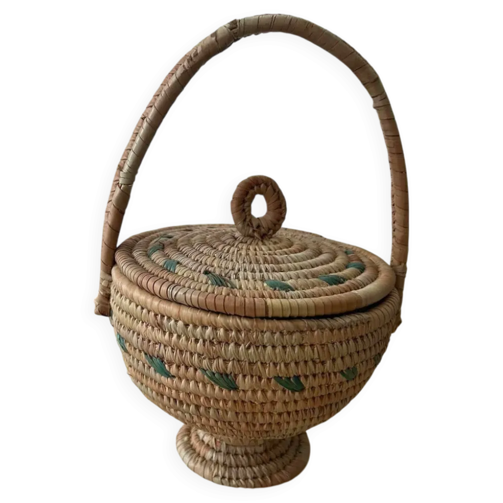 Panier Africain Tissé à la Main – Artisanat Fulani (Peul/Fulbe) du Cameroun