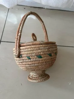Panier Africain Tissé à la Main – Artisanat Fulani (Peul/Fulbe) du Cameroun