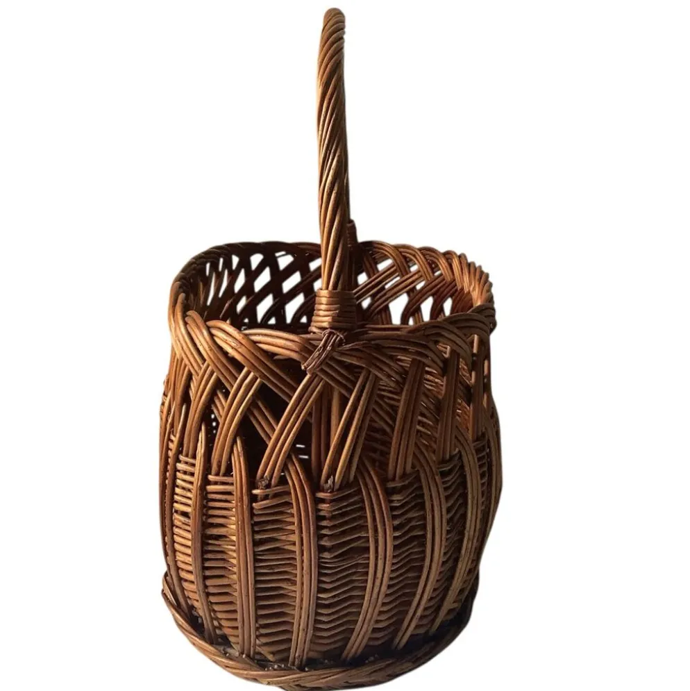 Panier ancien en osier tressé – Art populaire rustique