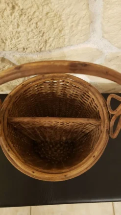 Panier avec anse en rotin 2 compartiments