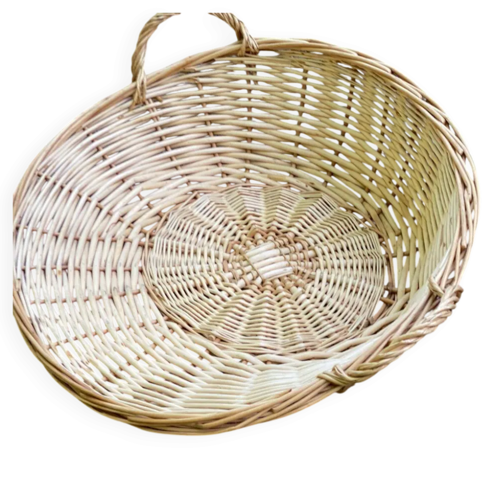 Panier de présentation rond en osier et rotin tressé