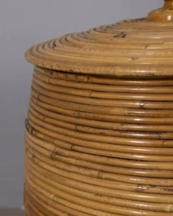 Panier de rangement en bambou au design italien vintage des années 1960