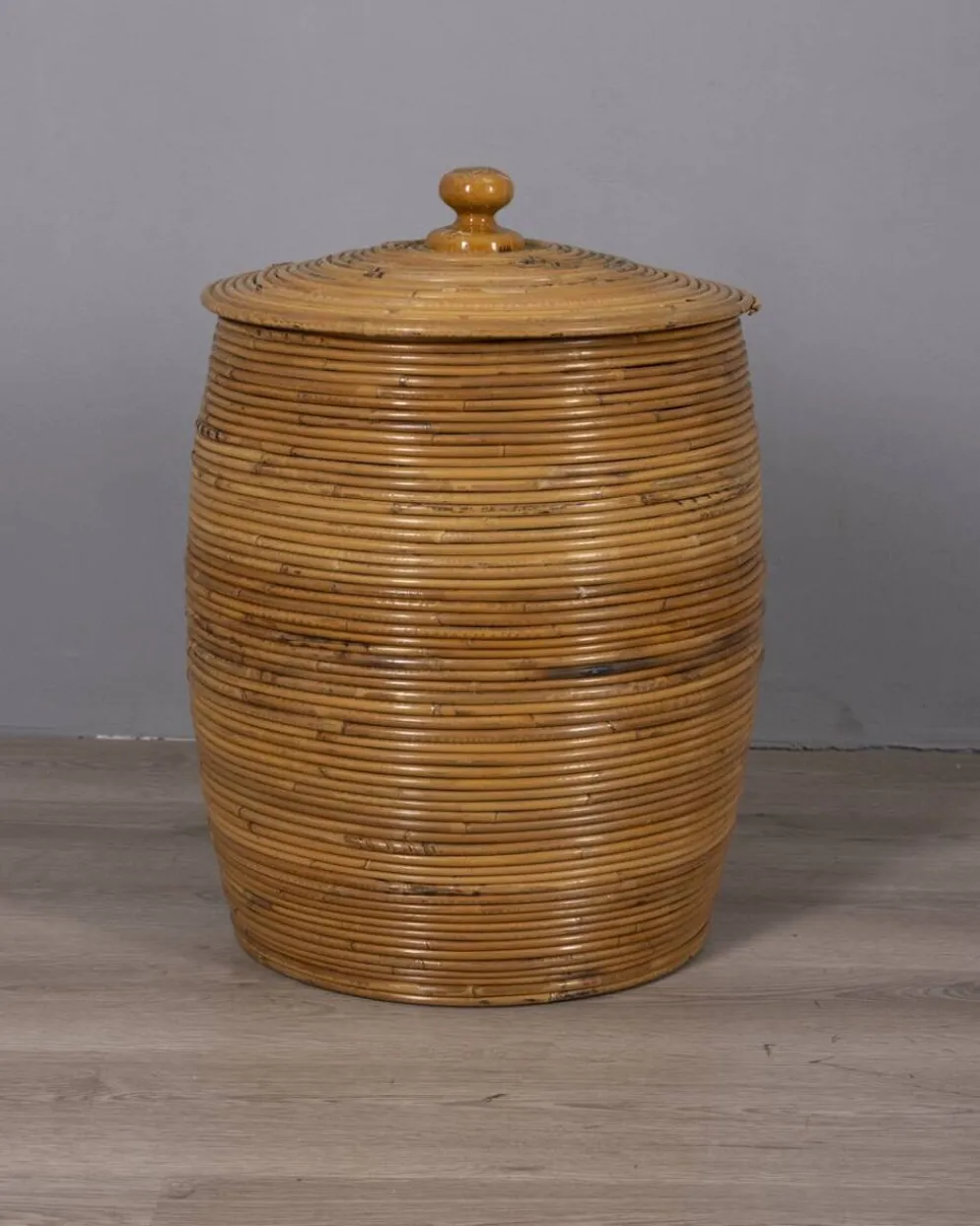 Panier de rangement en bambou au design italien vintage des années 1960