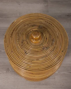 Panier de rangement en bambou au design italien vintage des années 1960