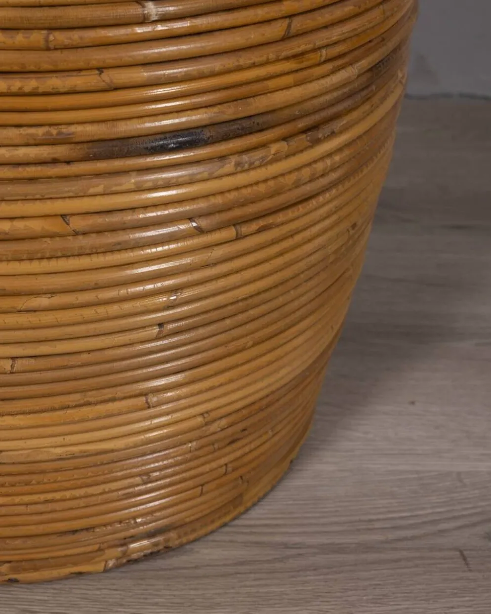 Panier de rangement en bambou au design italien vintage des années 1960