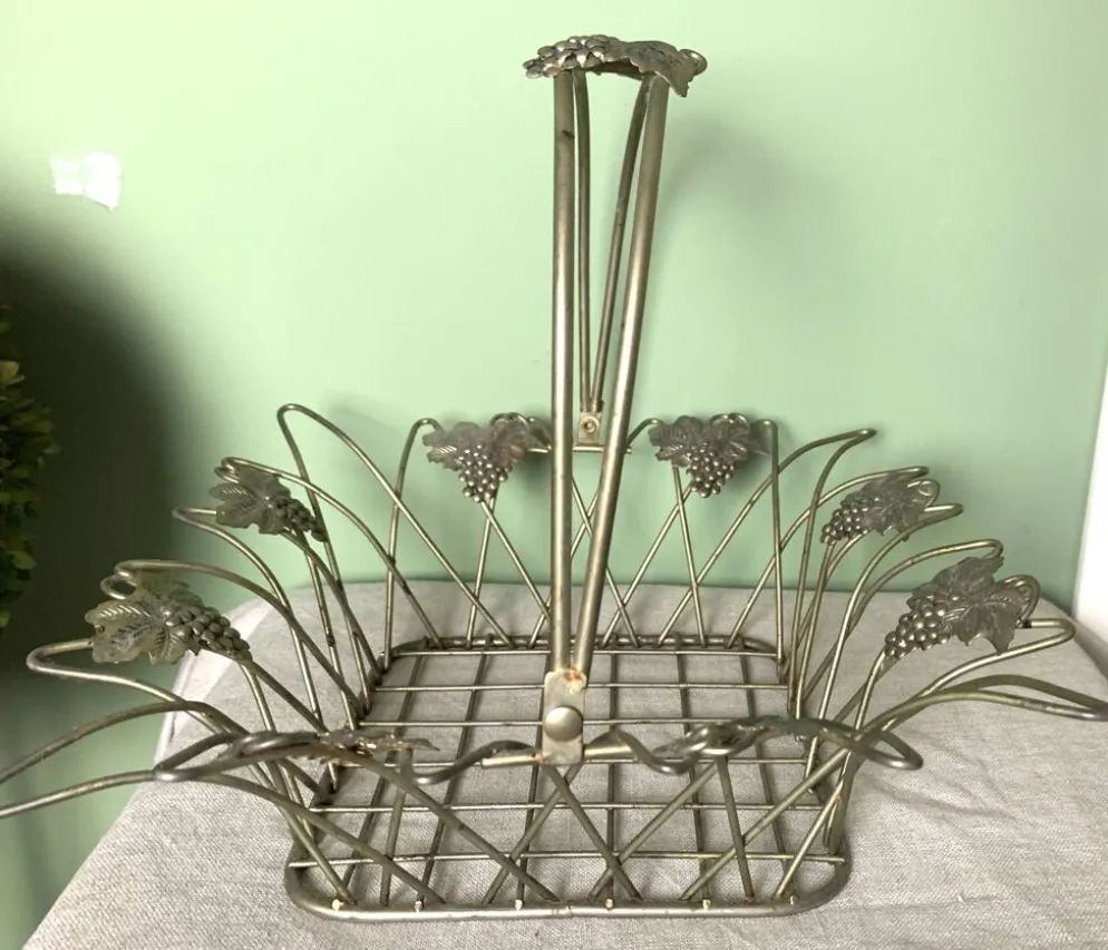 Panier en métal vintage des années 60