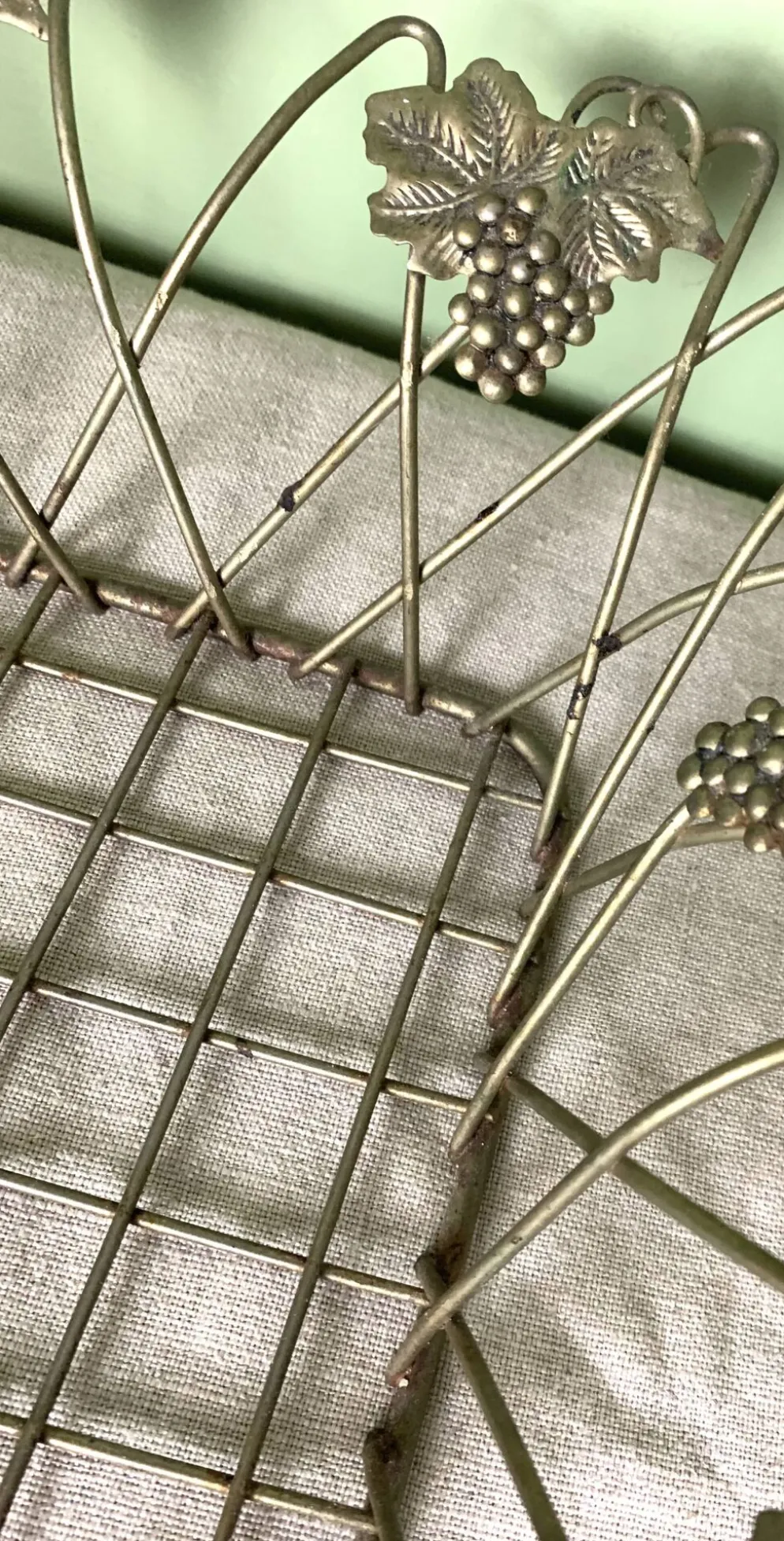 Panier en métal vintage des années 60