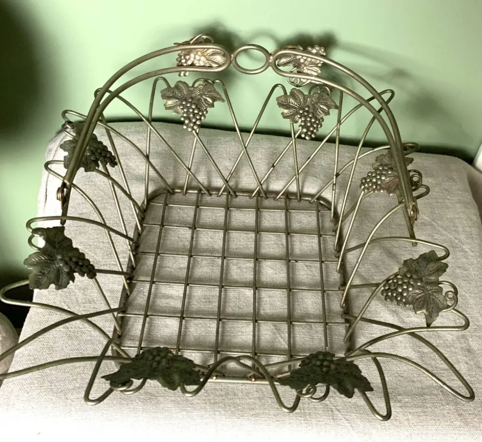 Panier en métal vintage des années 60