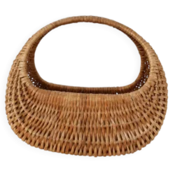 Panier en osier, années 60-70