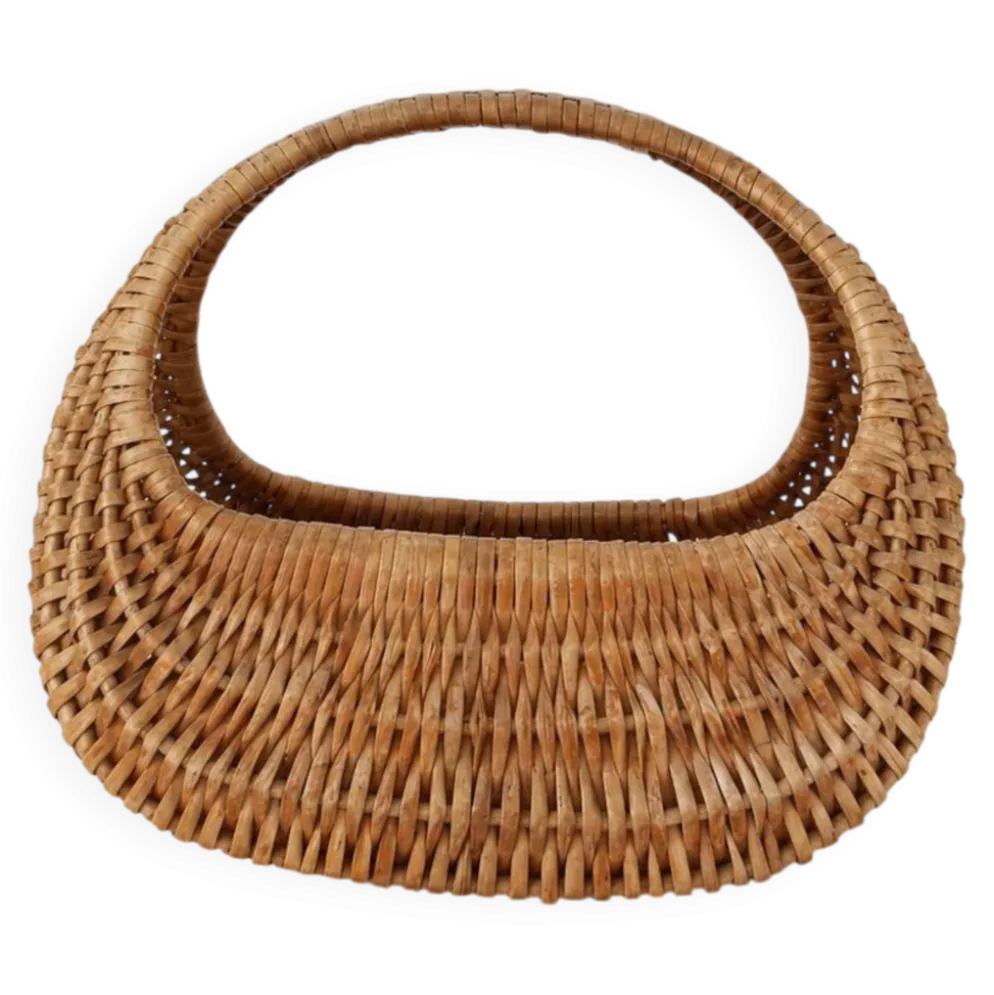 Panier en osier, années 60-70