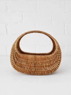 Panier en osier, années 60-70