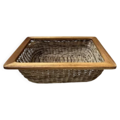 Panier en osier et bois