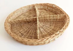 Panier en osier rustique de Provence – Vide-Poche – Milieu du 20e siècle
