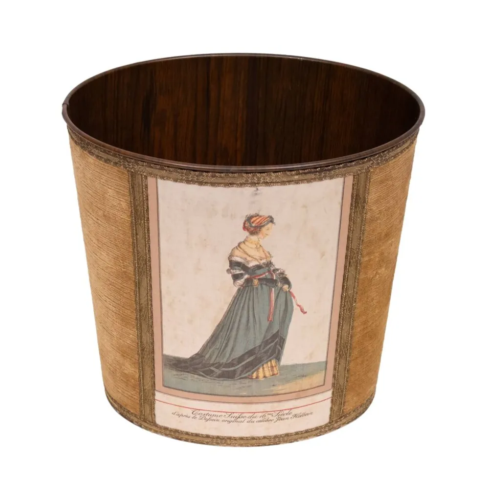 Panier en papier velours marron Jean Holbein années 1950 France