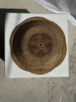 Panier en rotin en forme de fleur artisanal indonésien D26 H8