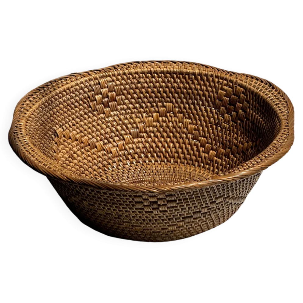 Panier en rotin en forme de fleur artisanal indonésien D26 H8